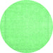 Round Oriental Emerald Green Traditional Rug, abs2685emgrn