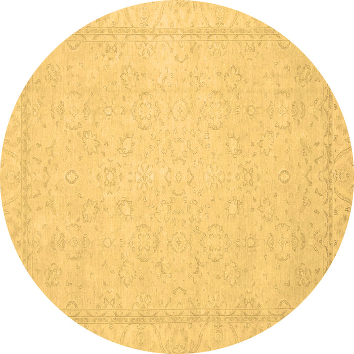 Round Oriental Brown Traditional Rug, abs2685brn