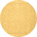 Round Oriental Brown Traditional Rug, abs2685brn