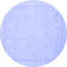 Round Oriental Blue Traditional Rug, abs2685blu