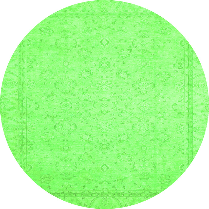 Round Oriental Green Traditional Rug, abs2685grn