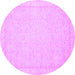 Round Oriental Purple Traditional Rug, abs2685pur