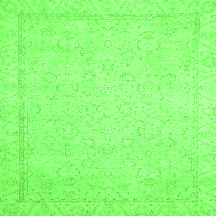 Square Machine Washable Oriental Green Traditional Area Rugs, wshabs2685grn