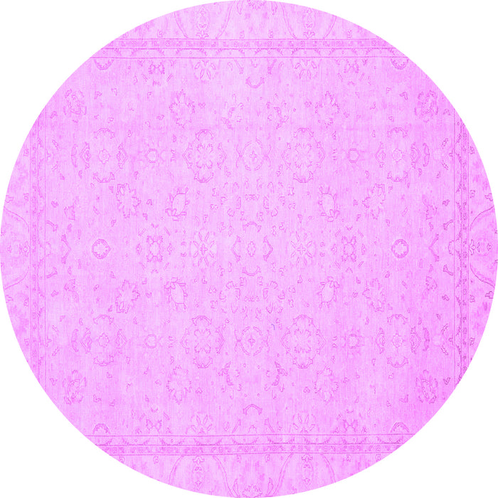 Round Machine Washable Oriental Purple Traditional Area Rugs, wshabs2685pur