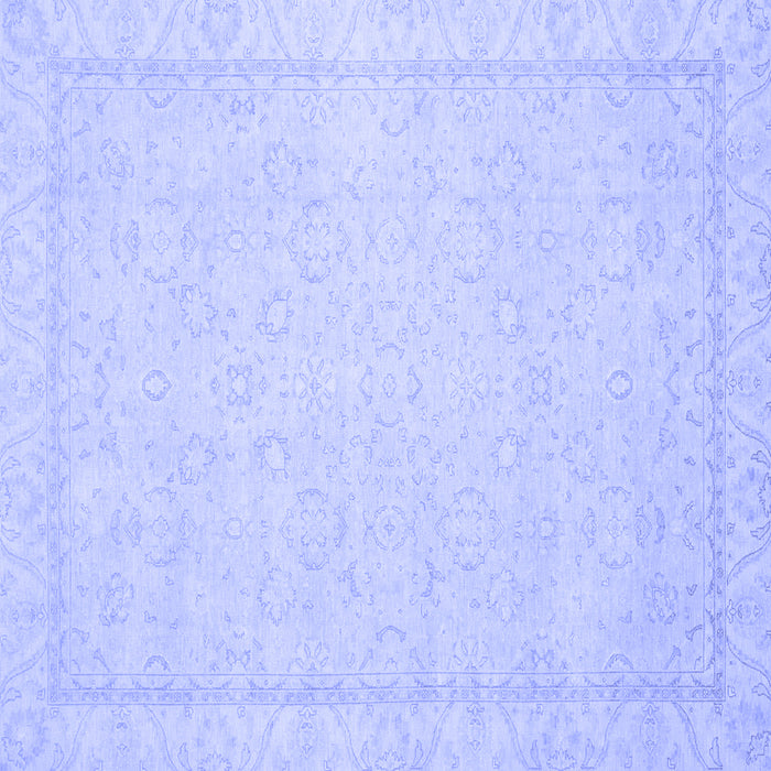 Square Machine Washable Oriental Blue Traditional Rug, wshabs2685blu