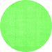 Round Oriental Green Traditional Rug, abs2686grn