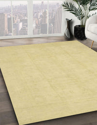 Abstract Chrome Gold Yellow Oriental Rug, abs2686