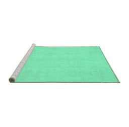 Sideview of Machine Washable Oriental Turquoise Traditional Area Rugs, wshabs2686turq
