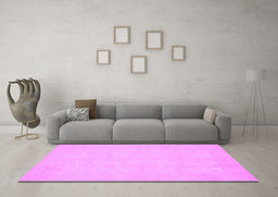Machine Washable Oriental Purple Traditional Area Rugs in a Living Room, wshabs2686pur