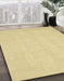 Machine Washable Abstract Chrome Gold Yellow Rug in a Family Room, wshabs2686