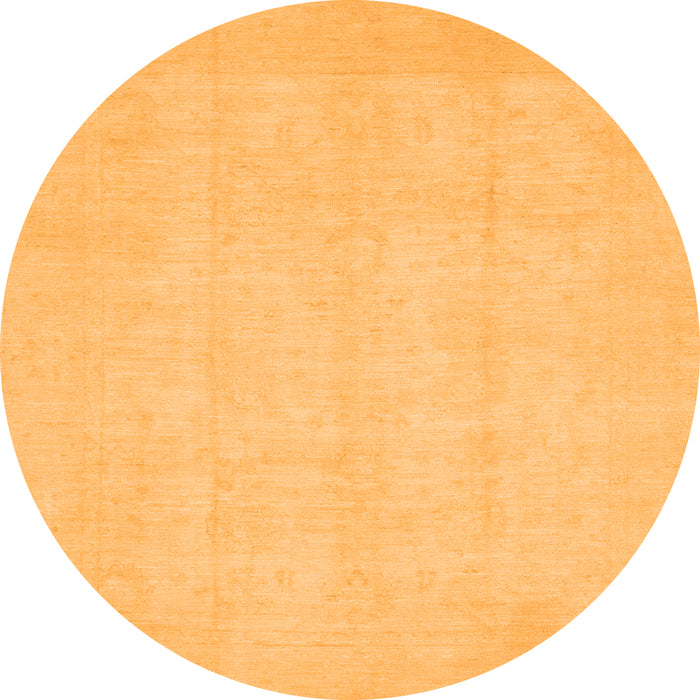 Round Oriental Orange Traditional Rug, abs2686org