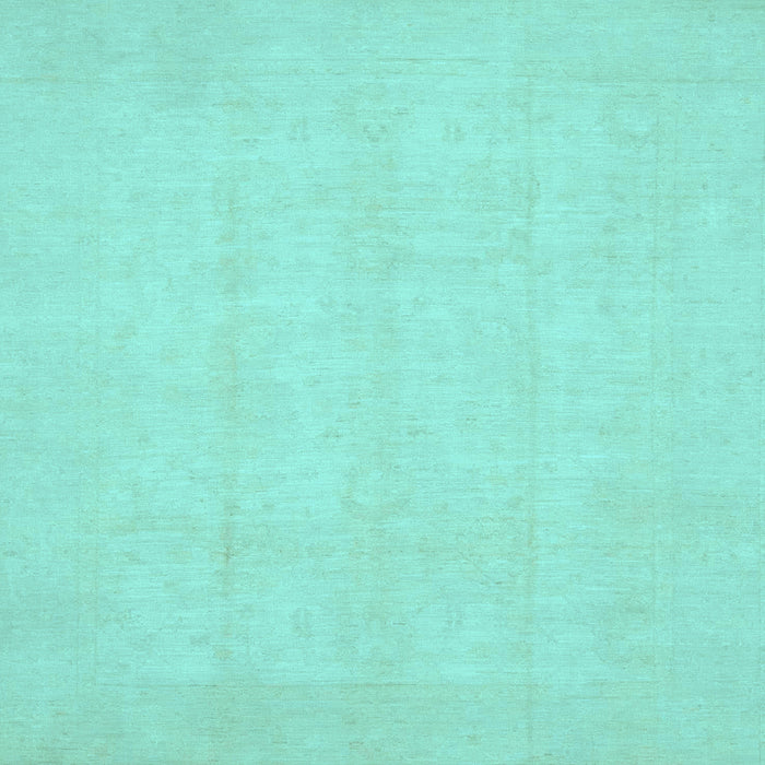 Square Machine Washable Oriental Light Blue Traditional Rug, wshabs2686lblu