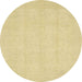 Round Abstract Chrome Gold Yellow Oriental Rug, abs2686