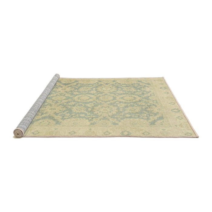 Sideview of Machine Washable Abstract Brown Gold Rug, wshabs2687