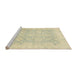 Sideview of Machine Washable Abstract Brown Gold Rug, wshabs2687