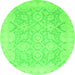 Round Oriental Green Traditional Rug, abs2687grn