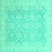 Square Oriental Turquoise Traditional Rug, abs2687turq