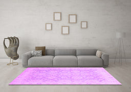 Machine Washable Oriental Purple Traditional Area Rugs in a Living Room, wshabs2687pur