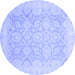 Round Oriental Blue Traditional Rug, abs2687blu