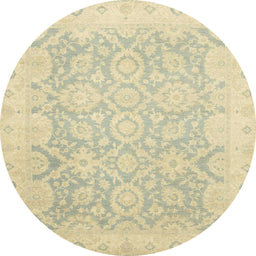 Round Abstract Brown Gold Oriental Rug, abs2687