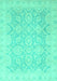 Machine Washable Oriental Turquoise Traditional Area Rugs, wshabs2687turq