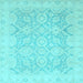 Square Oriental Light Blue Traditional Rug, abs2687lblu