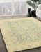 Abstract Brown Gold Oriental Rug in Family Room, abs2687