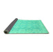 Sideview of Oriental Turquoise Traditional Rug, abs2687turq