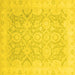 Square Oriental Yellow Traditional Rug, abs2687yw