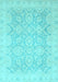 Machine Washable Oriental Light Blue Traditional Rug, wshabs2687lblu