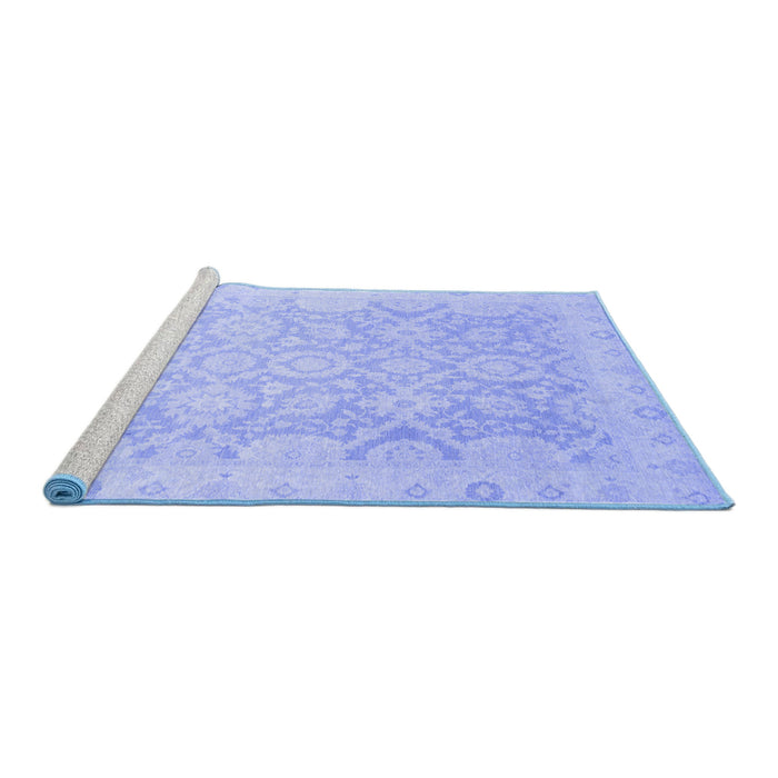 Sideview of Machine Washable Oriental Blue Traditional Rug, wshabs2687blu