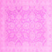 Square Oriental Pink Traditional Rug, abs2687pnk