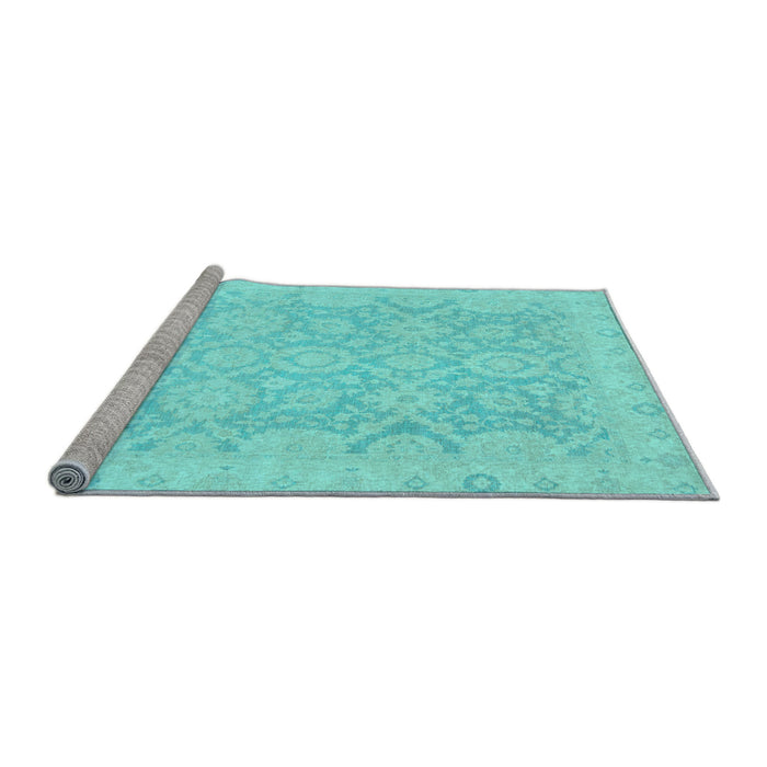 Sideview of Machine Washable Oriental Light Blue Traditional Rug, wshabs2687lblu