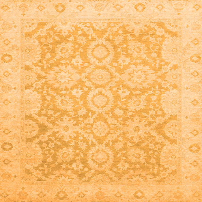 Square Machine Washable Oriental Orange Traditional Area Rugs, wshabs2687org