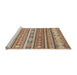 Sideview of Machine Washable Abstract Chestnut Red Rug, wshabs2688