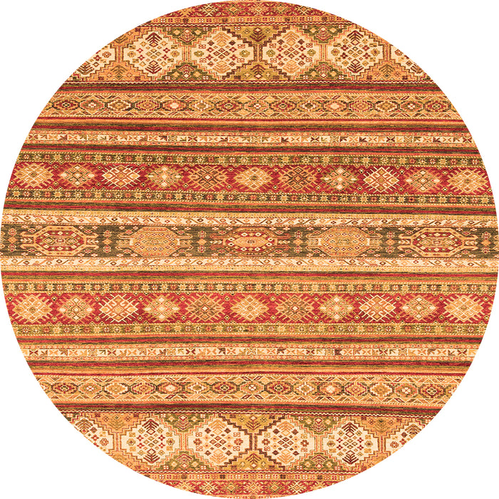 Round Abstract Orange Modern Rug, abs2688org