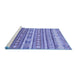 Sideview of Machine Washable Abstract Blue Modern Rug, wshabs2688blu