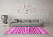 Machine Washable Abstract Pink Modern Rug in a Living Room, wshabs2688pnk