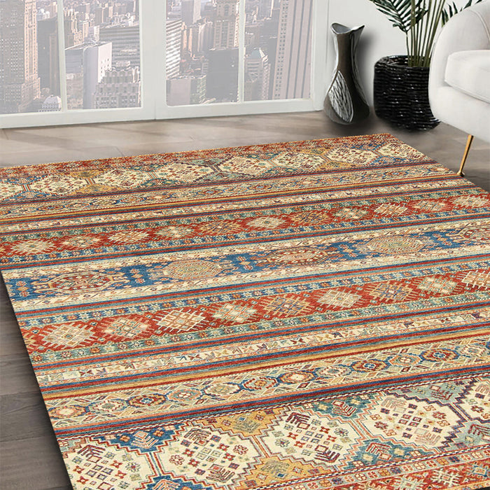 Machine Washable Abstract Chestnut Red Rug in a Family Room, wshabs2688