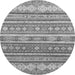 Round Abstract Gray Modern Rug, abs2688gry