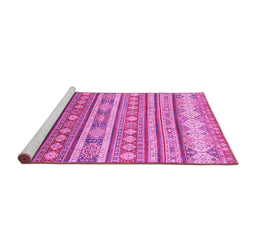 Sideview of Machine Washable Abstract Pink Modern Rug, wshabs2688pnk