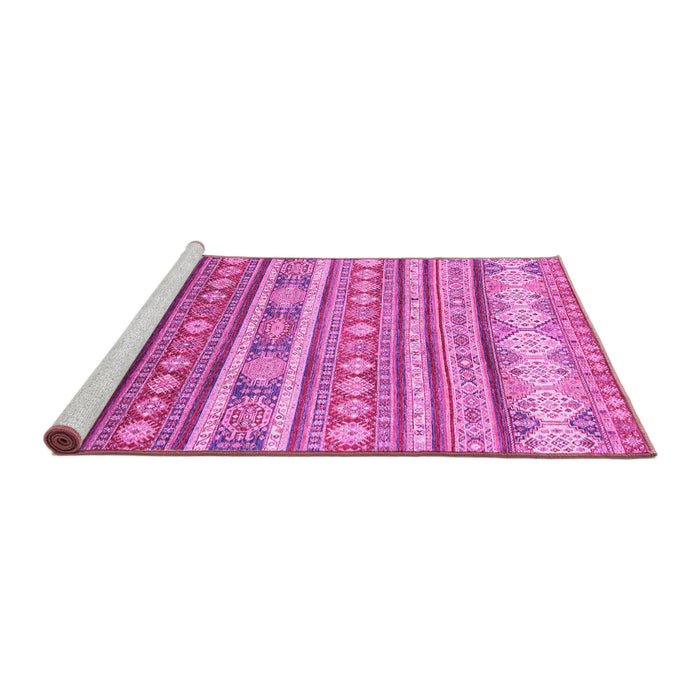 Sideview of Machine Washable Abstract Pink Modern Rug, wshabs2688pnk