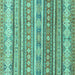 Square Machine Washable Abstract Turquoise Modern Area Rugs, wshabs2688turq