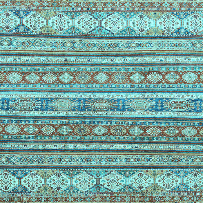 Square Machine Washable Abstract Light Blue Modern Rug, wshabs2688lblu