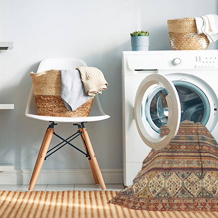 Machine Washable Abstract Chestnut Red Rug in a Washing Machine, wshabs2688