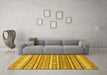 Machine Washable Abstract Yellow Modern Rug in a Living Room, wshabs2688yw