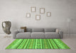 Machine Washable Abstract Green Modern Area Rugs in a Living Room,, wshabs2688grn