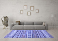 Machine Washable Abstract Blue Modern Rug, wshabs2688blu