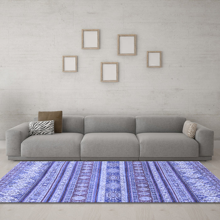Machine Washable Abstract Blue Modern Rug in a Living Room, wshabs2688blu