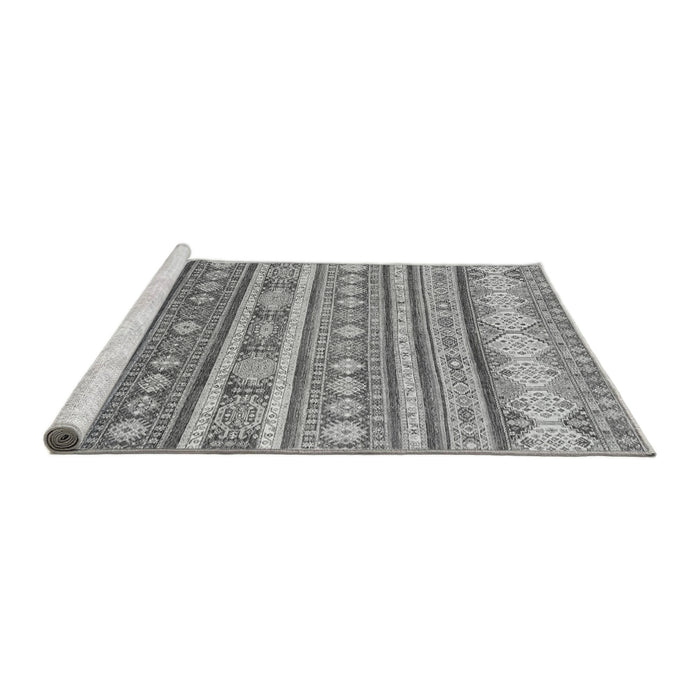 Sideview of Machine Washable Abstract Gray Modern Rug, wshabs2688gry
